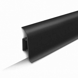 Напольный плинтус классик 55мм черный (007) IDEAL из ПФХ